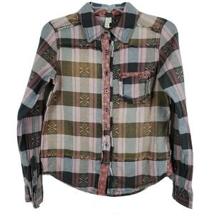 Free People We The Free Patchwork Flannel Boho XS